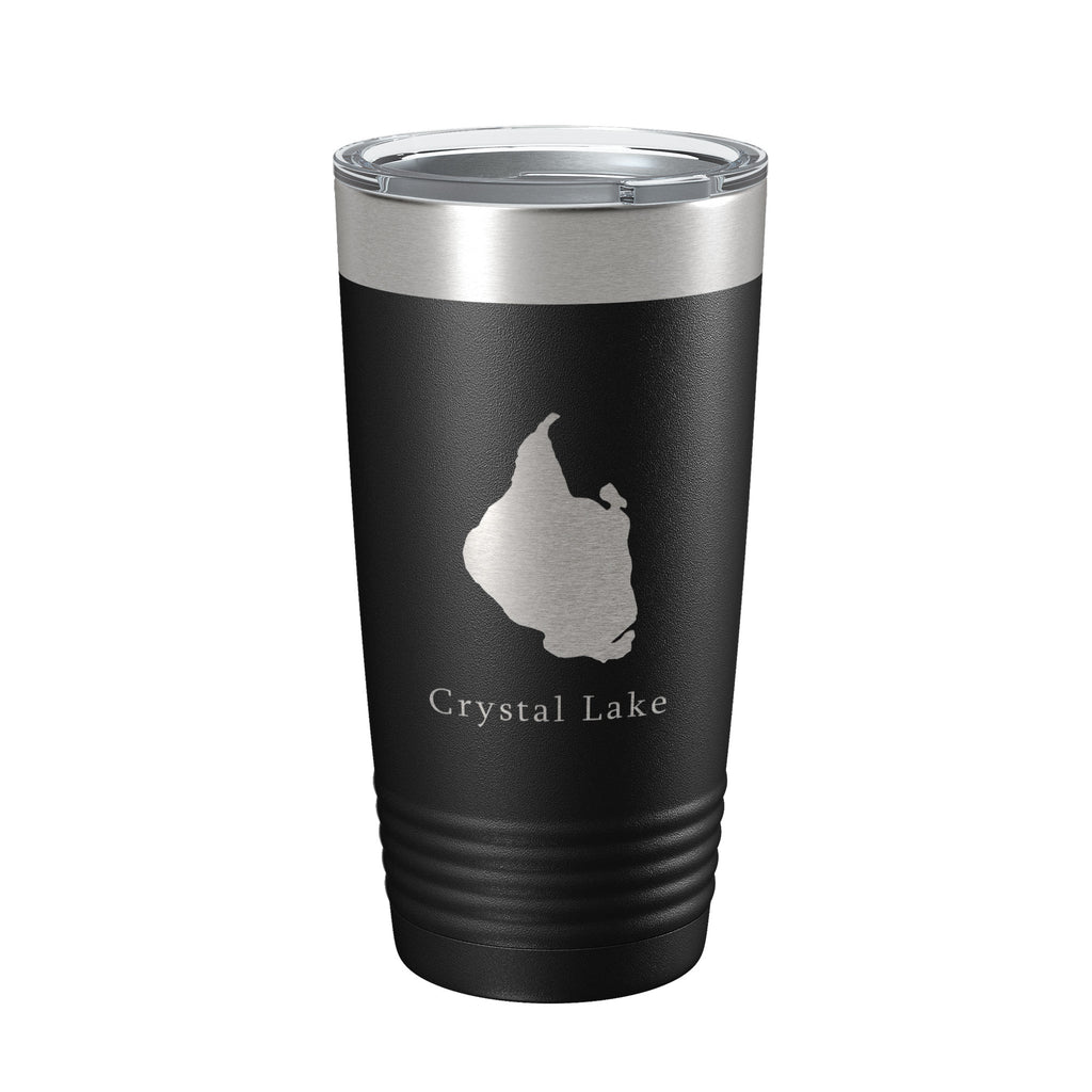 Crystal Lake Map Tumbler Travel Mug Insulated Laser Engraved Coffee Cup Connecticut 20 oz