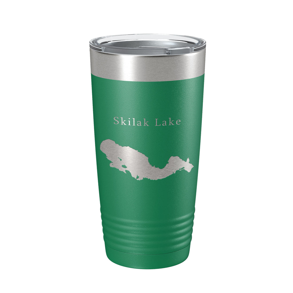 Skilak Lake Map Tumbler Travel Mug Insulated Laser Engraved Coffee Cup Alaska 20 oz