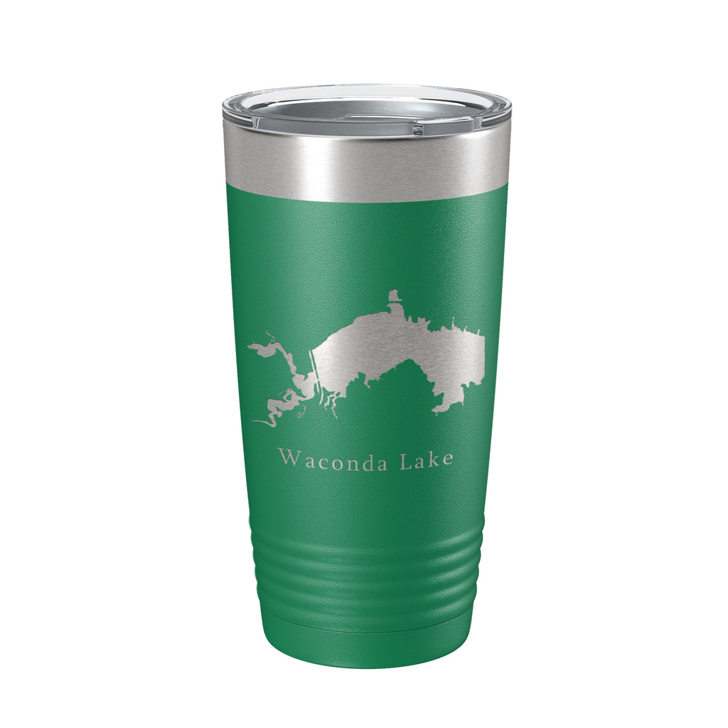 Waconda Lake Map Tumbler Travel Mug Insulated Laser Engraved Coffee Cup Kansas 20 oz