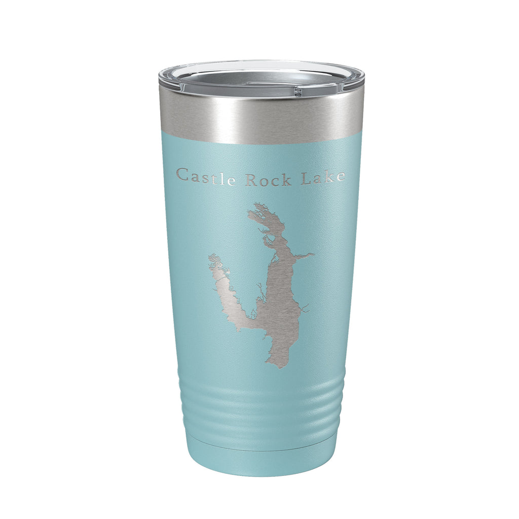 Castle Rock Lake Map Tumbler Travel Mug Insulated Laser Engraved Coffee Cup Wisconsin 20 oz