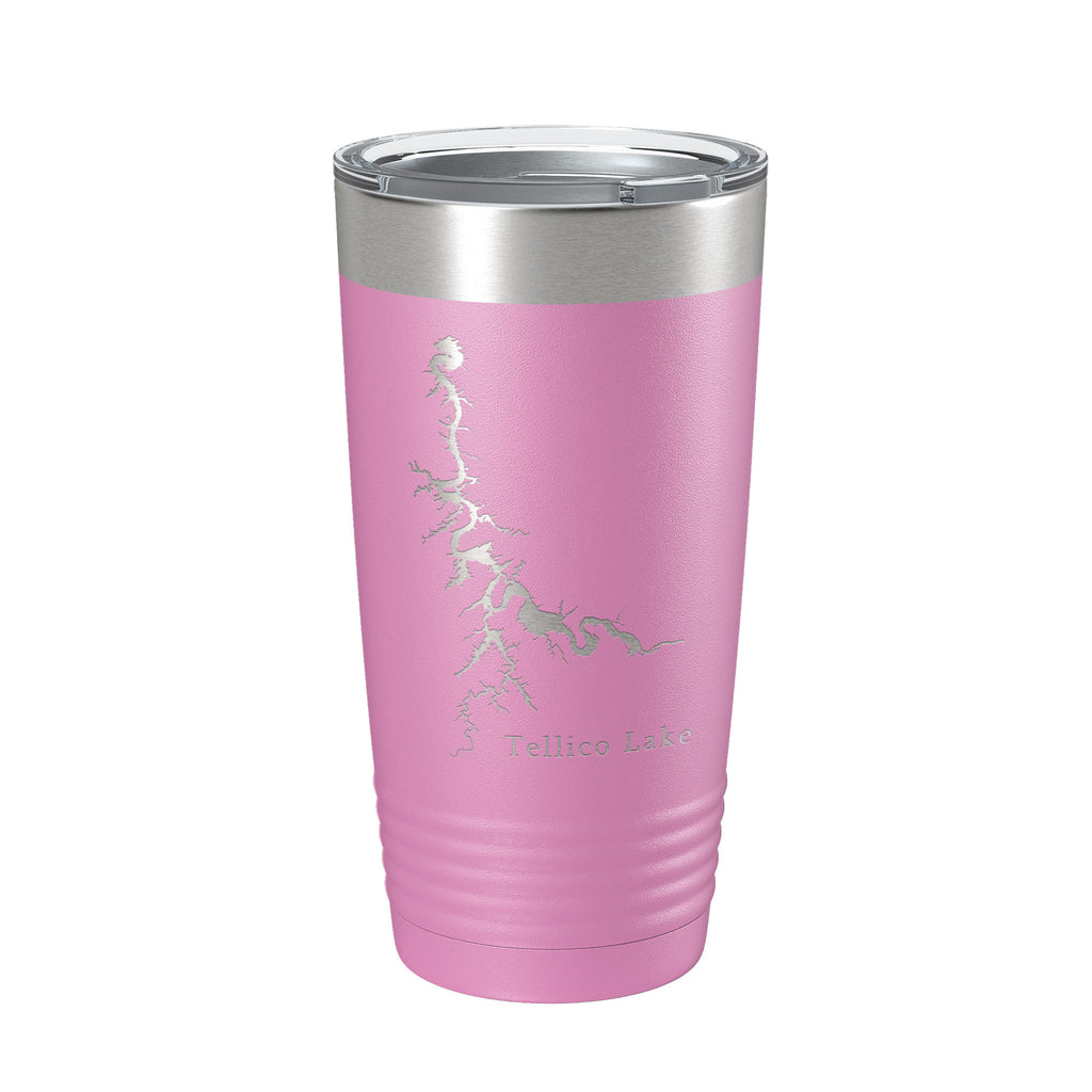 Tellico Lake Map Tumbler Travel Mug Insulated Laser Engraved Coffee Cup Tennessee 20 oz