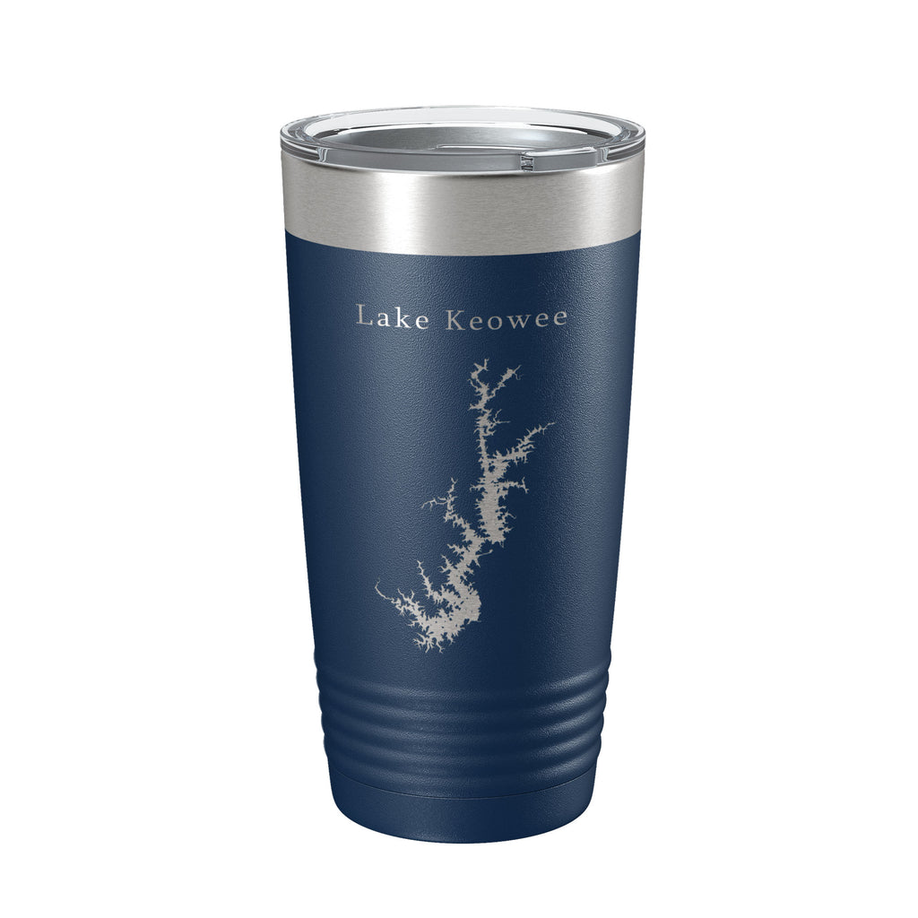 Lake Keowee Map Tumbler Travel Mug Insulated Laser Engraved Coffee Cup South Carolina 20 oz