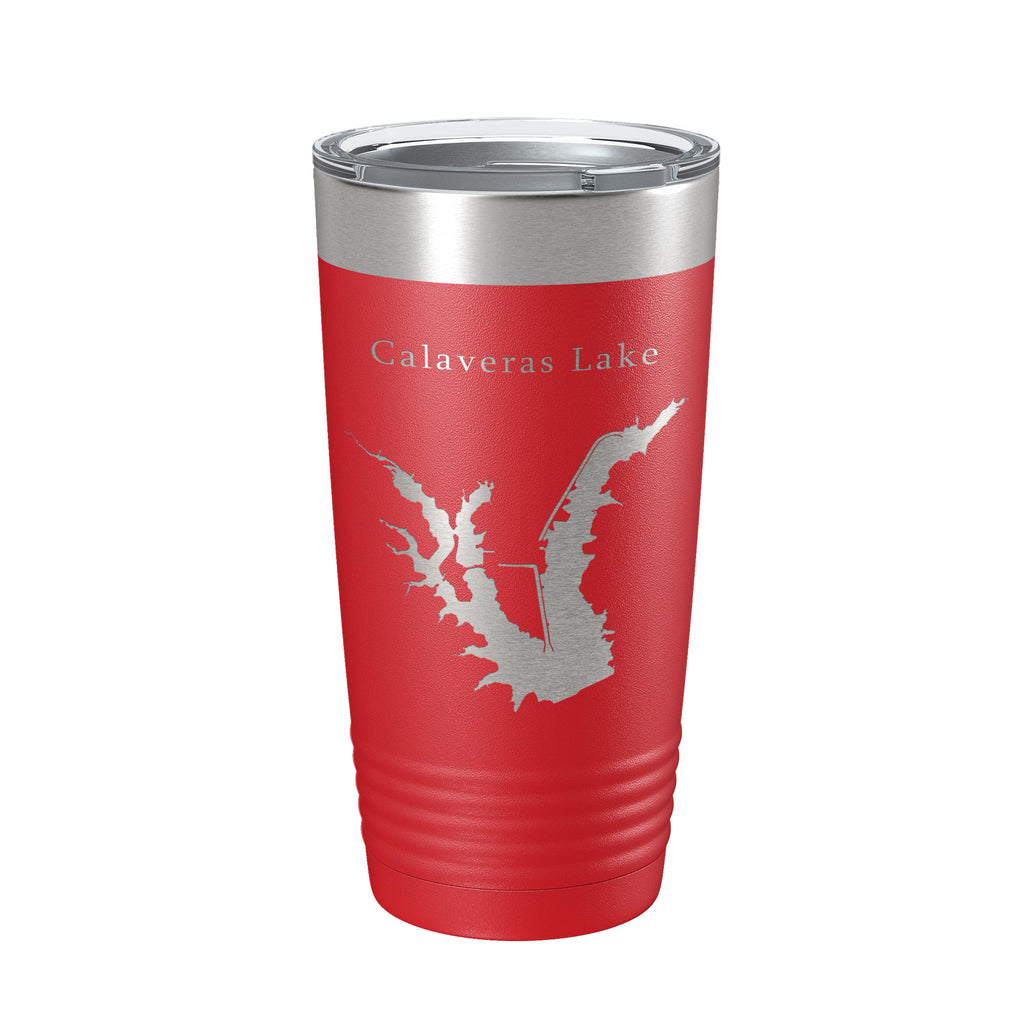 Calaveras Lake Map Tumbler Travel Mug Insulated Laser Engraved Coffee Cup Texas 20 oz