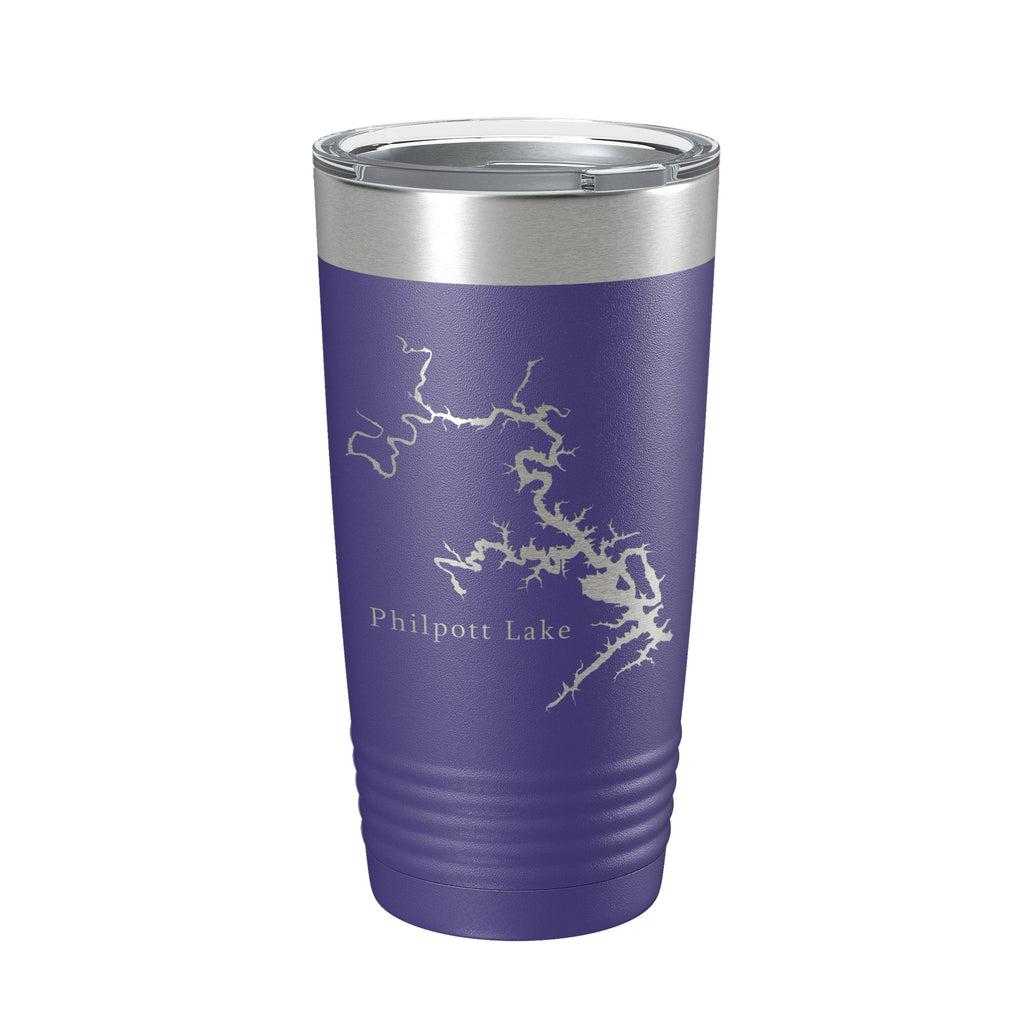 Philpott Lake Map Tumbler Travel Mug Insulated Laser Engraved Coffee Cup Virginia 20 oz