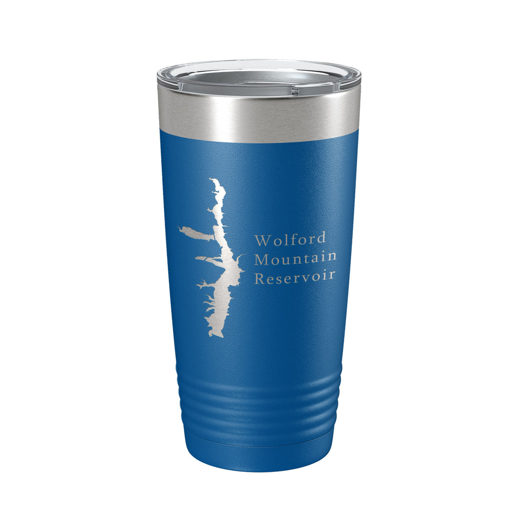 Wolford Mountain Reservoir Tumbler Lake Map Travel Mug Insulated Laser Engraved Coffee Cup Colorado 20 oz