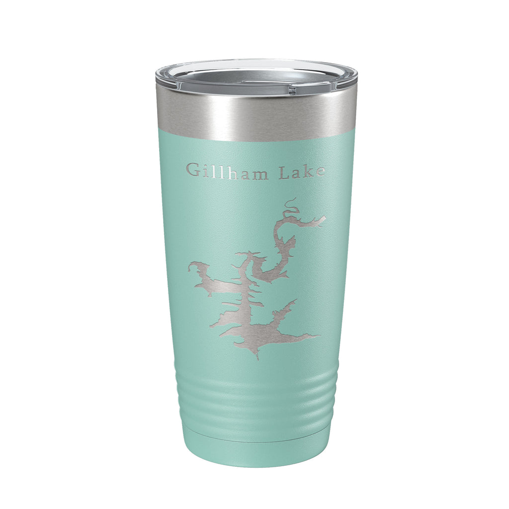 Gillham Lake Map Tumbler Travel Mug Insulated Laser Engraved Coffee Cup Arkansas 20 oz