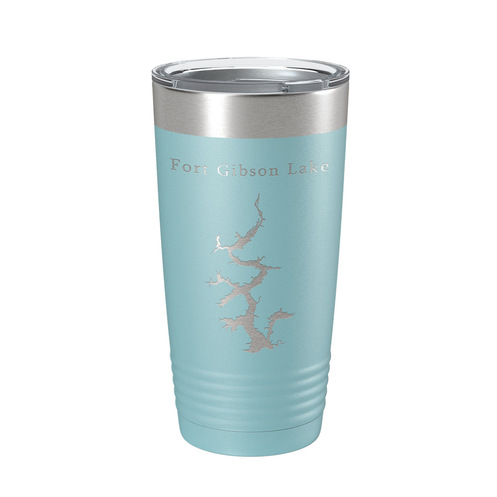 Fort Gibson Lake Map Tumbler Travel Mug Insulated Laser Engraved Coffee Cup Oklahoma 20 oz