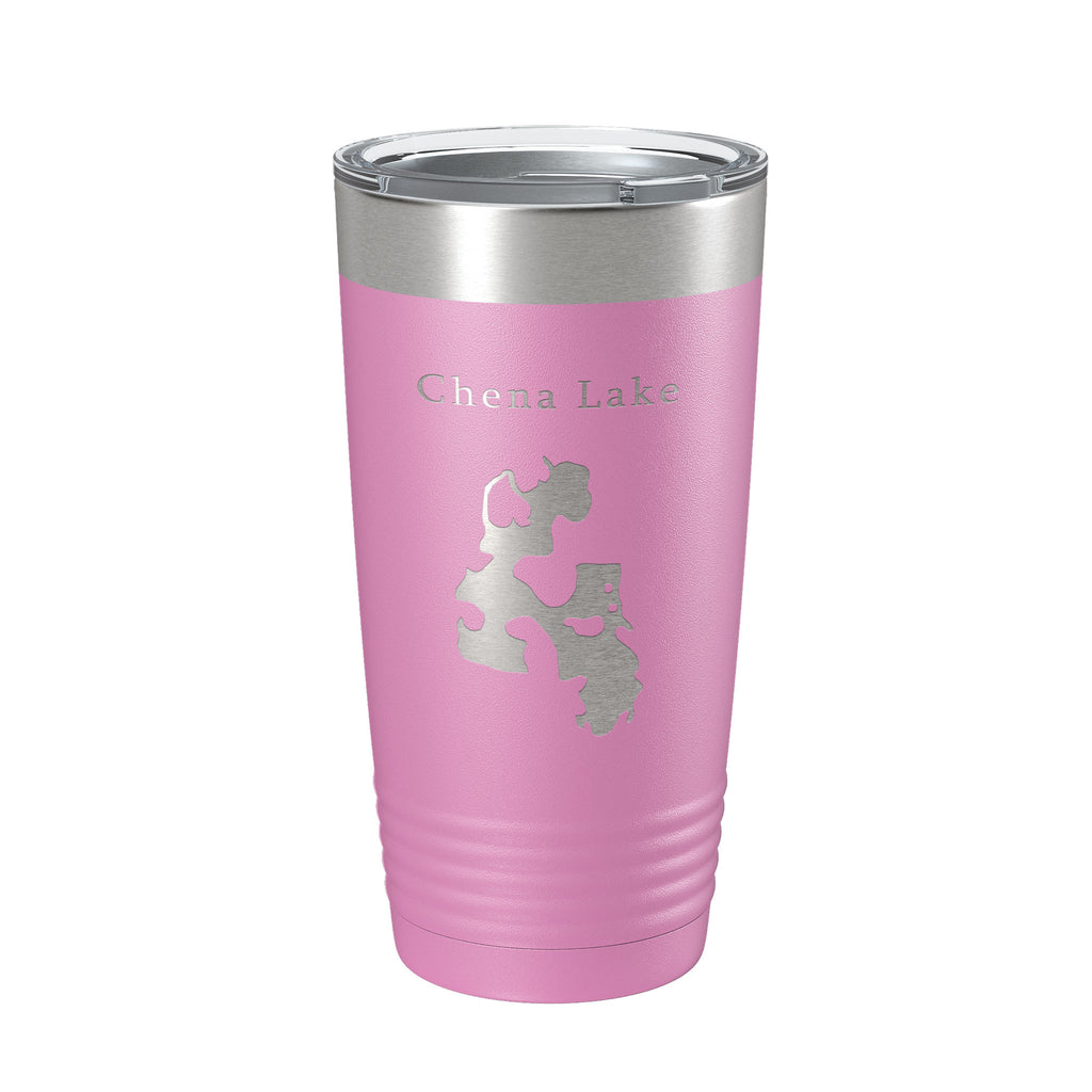 Chena Lake Map Tumbler Travel Mug Insulated Laser Engraved Coffee Cup Alaska 20 oz