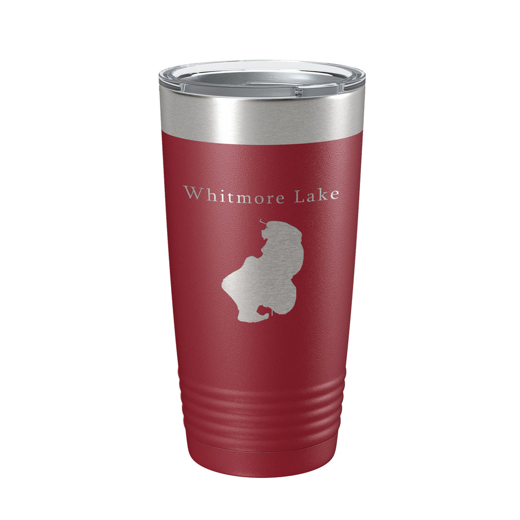 Whitmore Lake Map Tumbler Travel Mug Insulated Laser Engraved Coffee Cup Michigan 20 oz