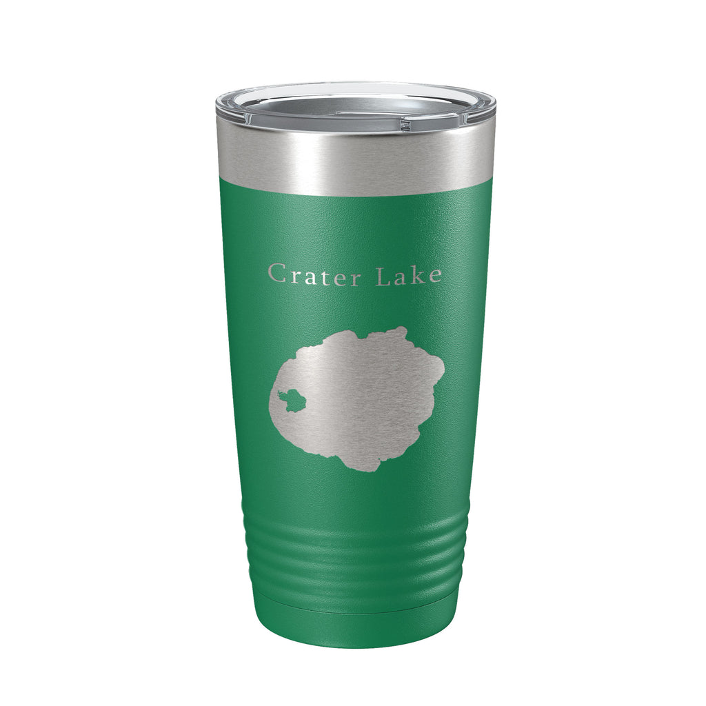 Crater Lake Map Tumbler Travel Mug Insulated Laser Engraved Coffee Cup Oregon 20 oz