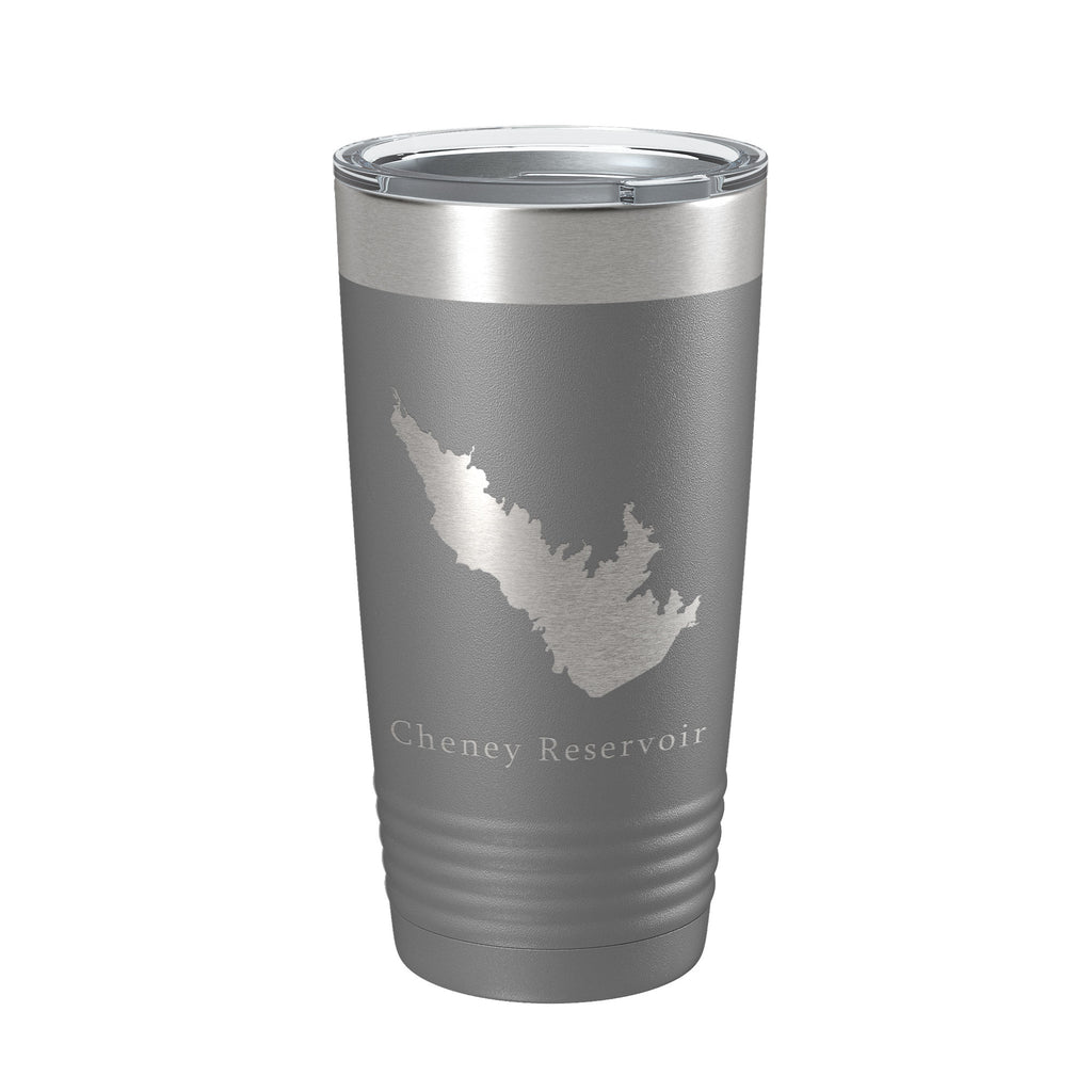 Cheney Reservoir Tumbler Lake Map Travel Mug Insulated Laser Engraved Coffee Cup Kansas 20 oz