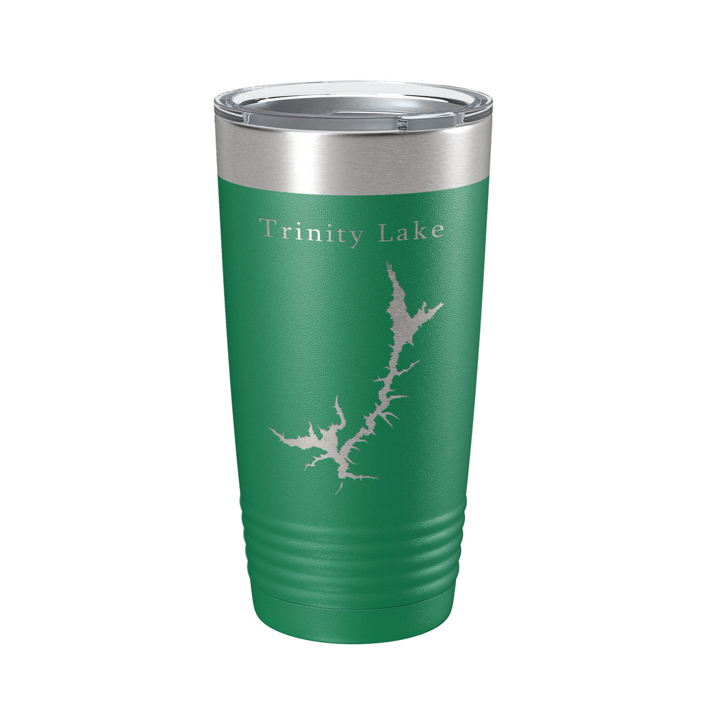 Trinity Lake Clair Engle Map Tumbler Travel Mug Insulated Laser Engraved Coffee Cup California 20 oz