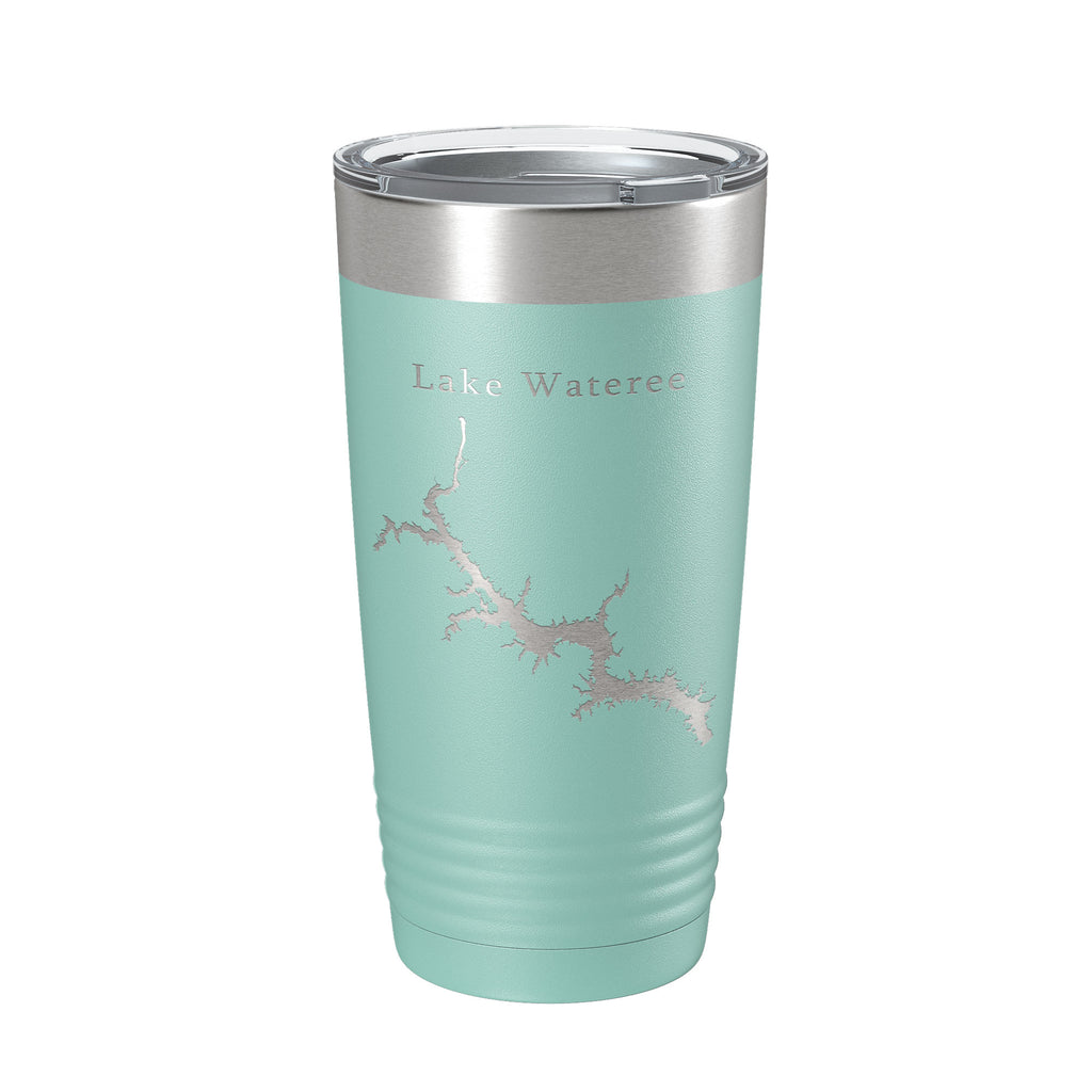 Lake Wateree Stumpy Pond Map Tumbler Travel Mug Insulated Laser Engraved Coffee Cup South Carolina 20 oz