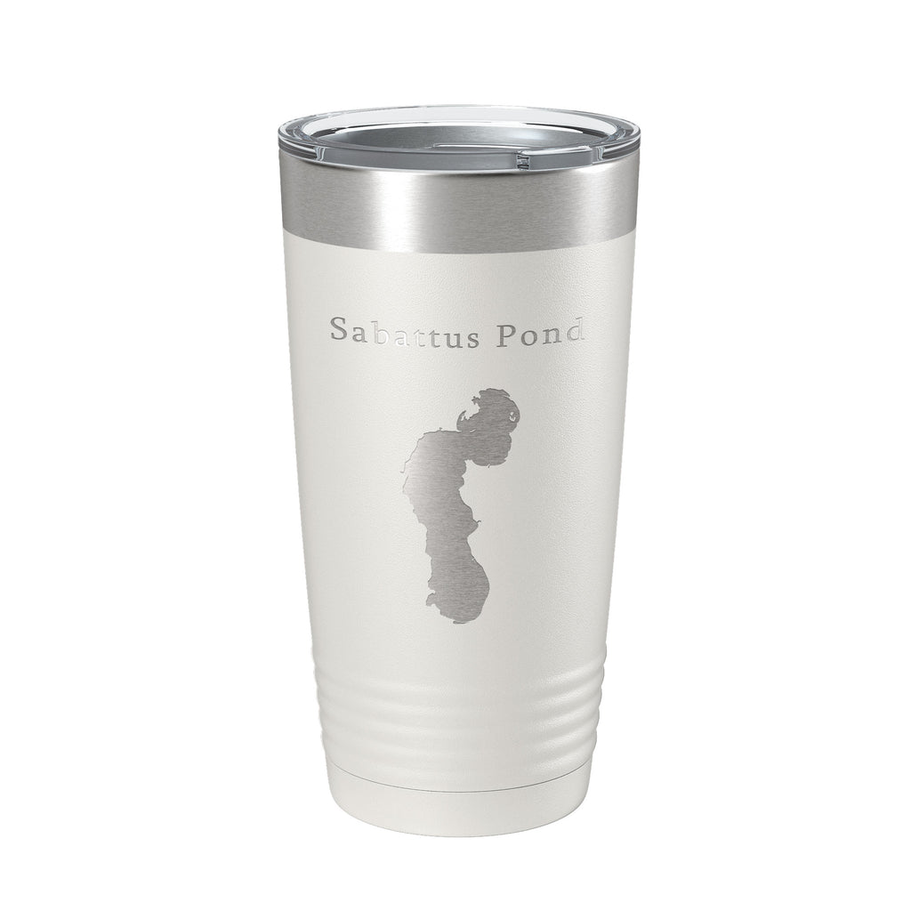 Sabattus Pond Tumbler Lake Map Travel Mug Insulated Laser Engraved Coffee Cup Maine 20 oz