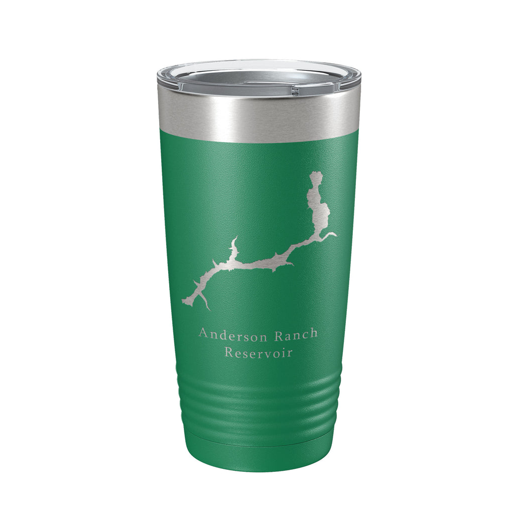 Anderson Ranch Reservoir Tumbler Lake Map Travel Mug Insulated Laser Engraved Coffee Cup South Fork Boise River Idaho 20 oz