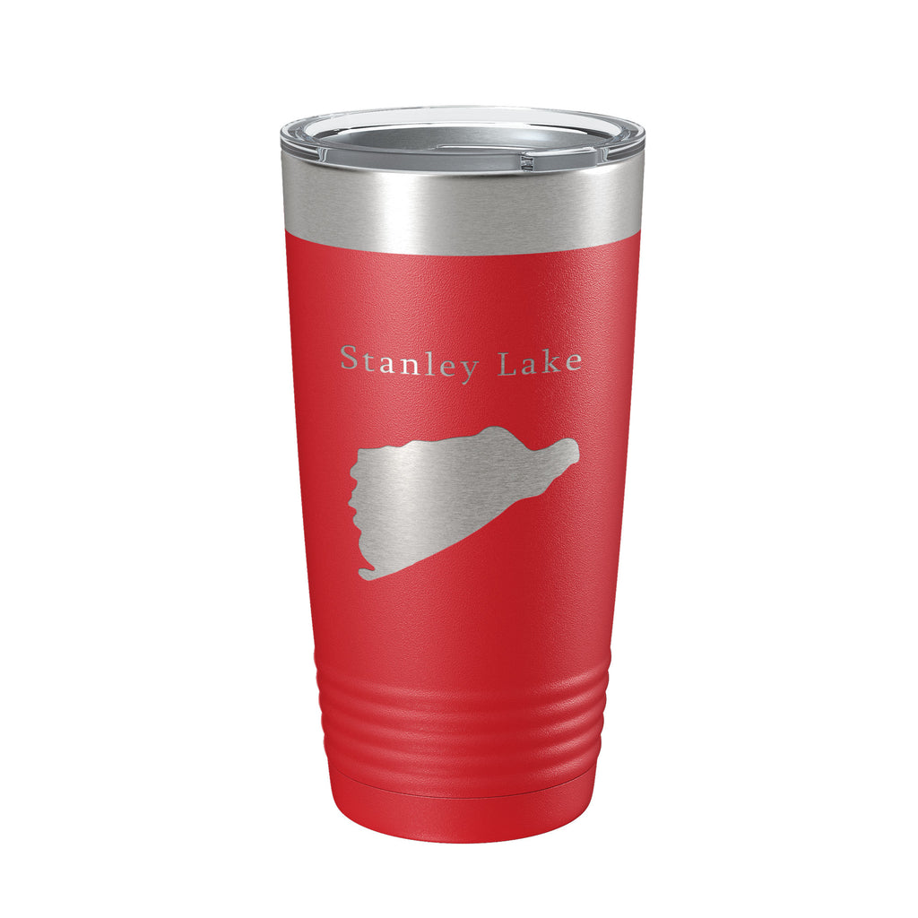 Stanley Lake Map Tumbler Travel Mug Insulated Laser Engraved Coffee Cup Idaho 20 oz