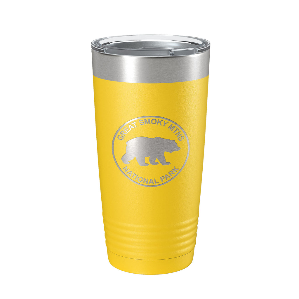 Smokies Bear Tumbler Great Smoky Mountains National Park Travel Mug Insulated Laser Engraved Coffee Cup Gatlinburg Pigeon Forge Townsend GSMNP 20 oz