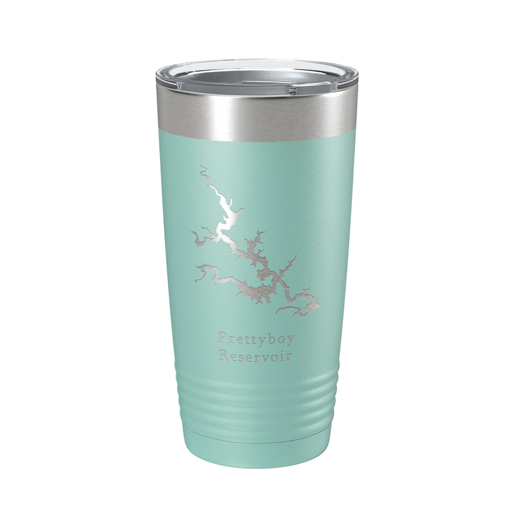 Prettyboy Reservoir Tumbler Lake Map Travel Mug Insulated Laser Engraved Coffee Cup Maryland 20 oz