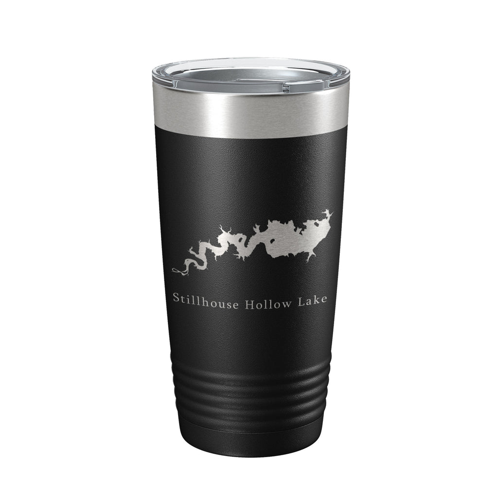 Stillhouse Hollow Lake Map Tumbler Travel Mug Insulated Laser Engraved Coffee Cup Texas 20 oz