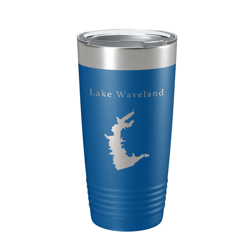 Lake Waveland Map Tumbler Travel Mug Insulated Laser Engraved Coffee Cup Indiana 20 oz