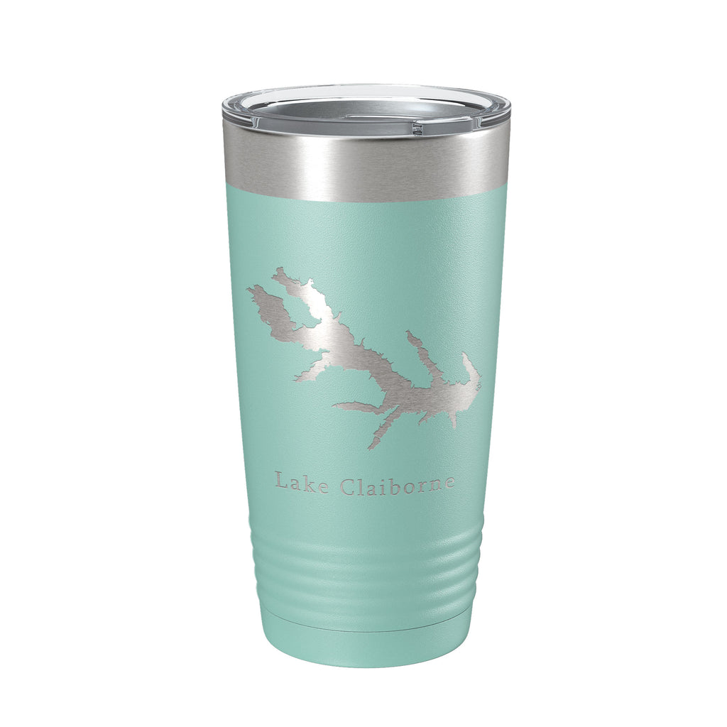 Lake Claiborne Map Tumbler Travel Mug Insulated Laser Engraved Coffee Cup Louisiana 20 oz