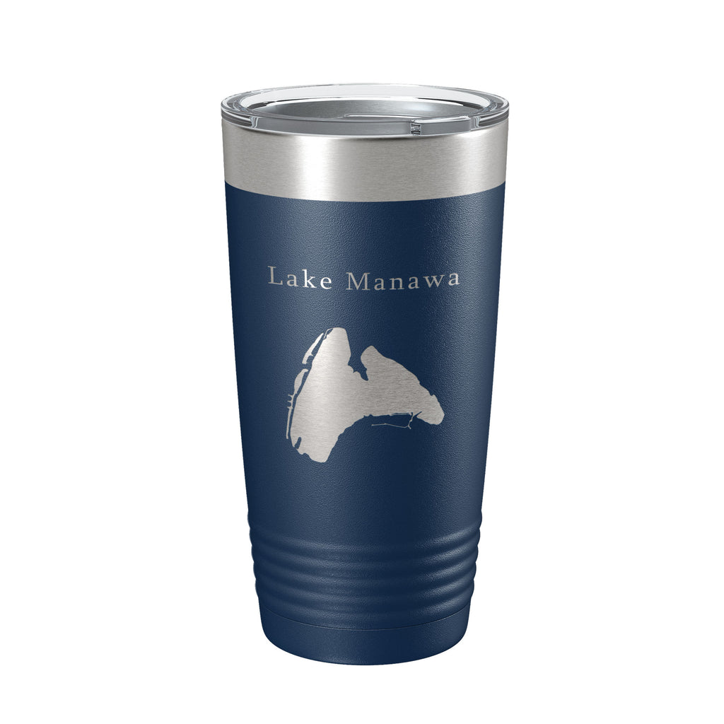 Lake Manawa Map Tumbler Travel Mug Insulated Laser Engraved Coffee Cup Iowa 20 oz