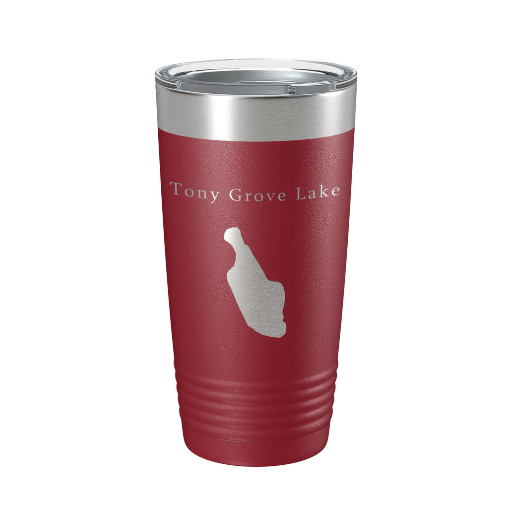 Tony Grove Lake Map Tumbler Travel Mug Insulated Laser Engraved Coffee Cup Utah 20 oz