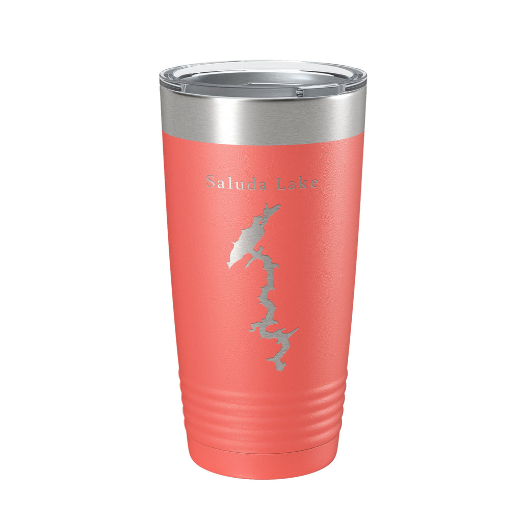 Saluda Lake Map Tumbler Travel Mug Insulated Laser Engraved Coffee Cup South Carolina 20 oz