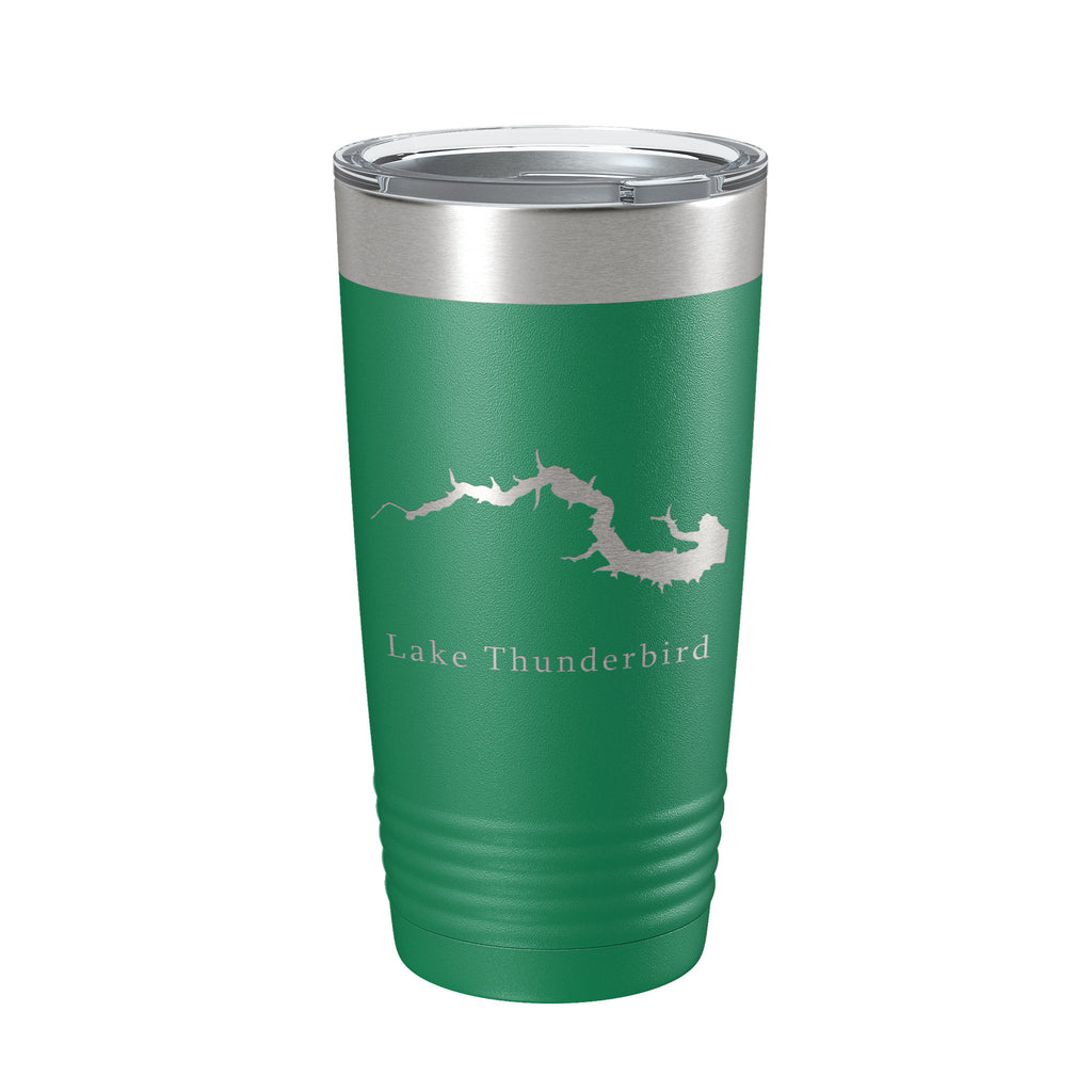 Lake Thunderbird Map Tumbler Travel Mug Insulated Laser Engraved Coffee Cup Illinois 20 oz