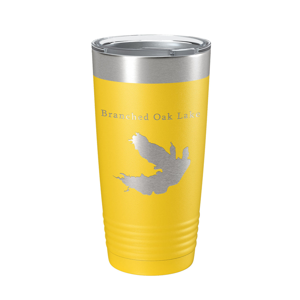 Branched Oak Lake Map Tumbler Travel Mug Insulated Laser Engraved Coffee Cup Nebraska 20 oz