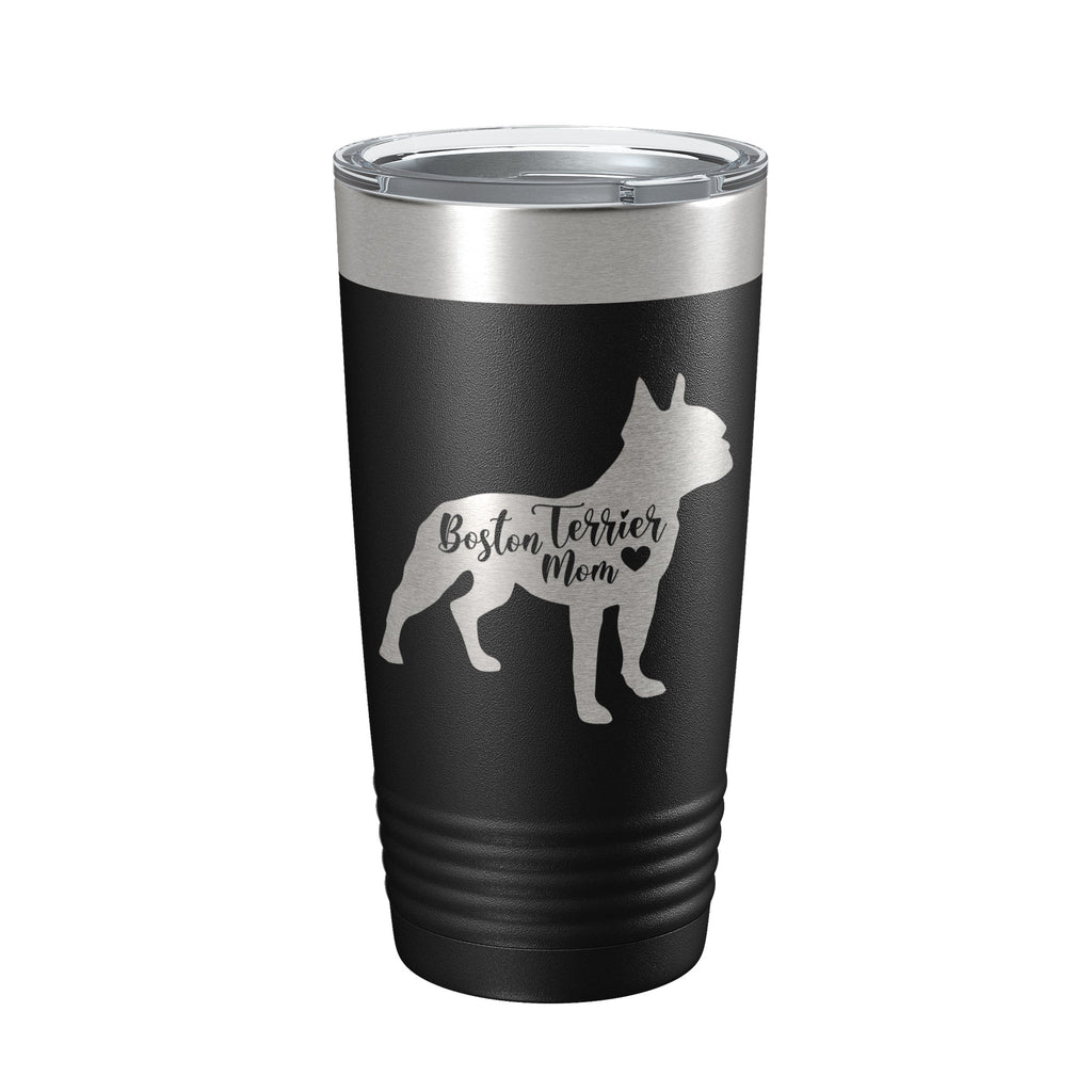 Boston Terrier Mom Tumbler Dog Travel Mug Gift Insulated Laser Engraved Coffee Cup 20 oz