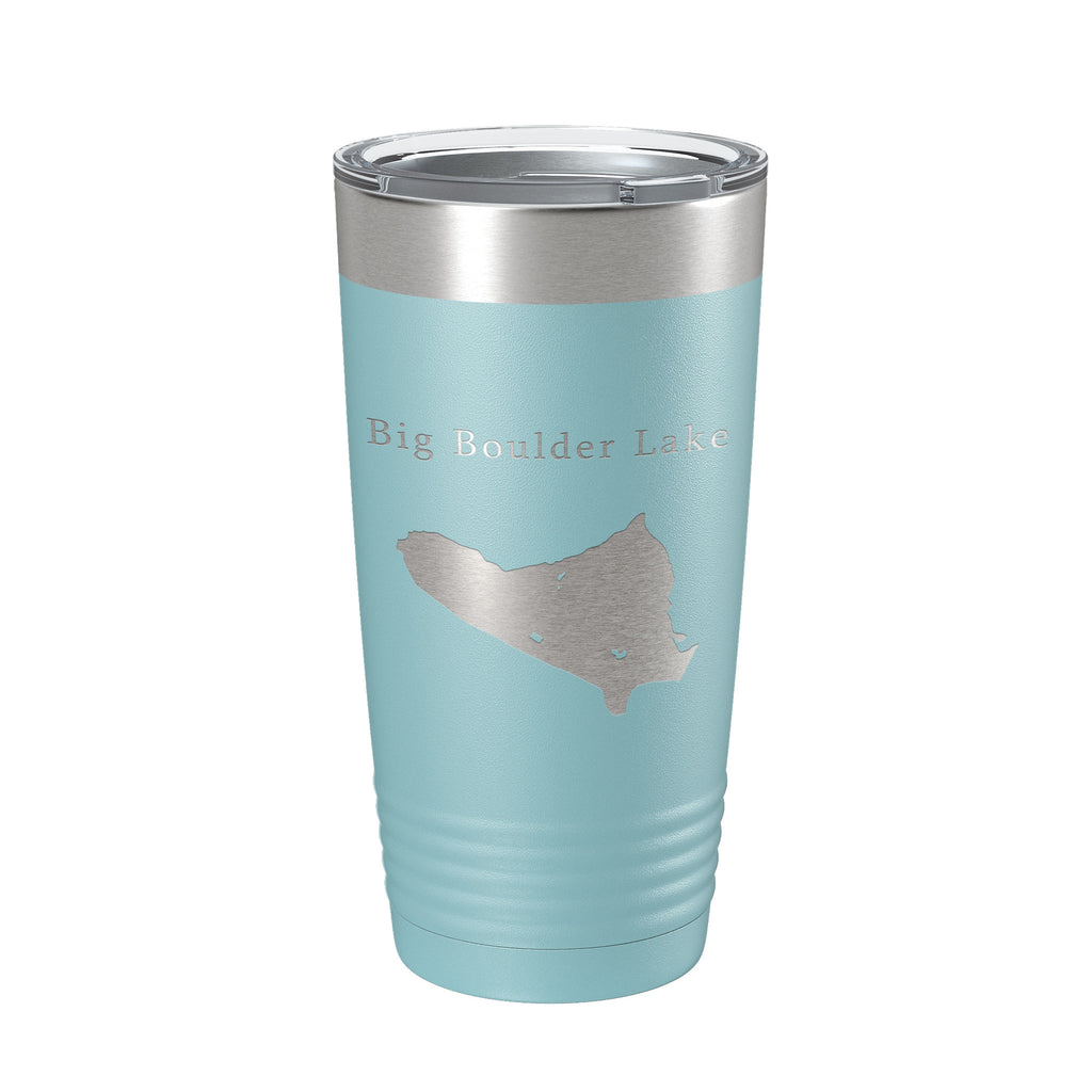 Big Boulder Lake Map Tumbler Travel Mug Insulated Laser Engraved Coffee Cup Pennsylvania 20 oz