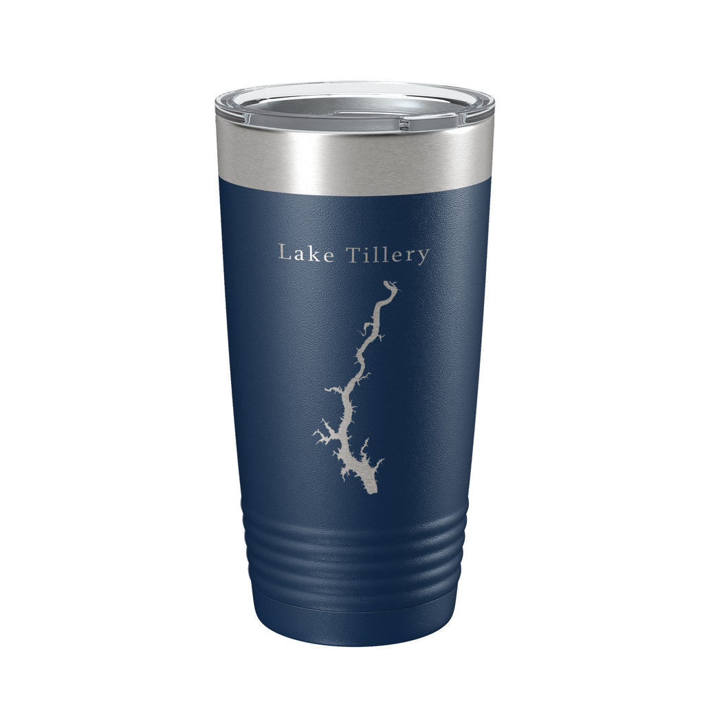 Lake Tillery Map Tumbler Travel Mug Insulated Laser Engraved Coffee Cup North Carolina 20 oz