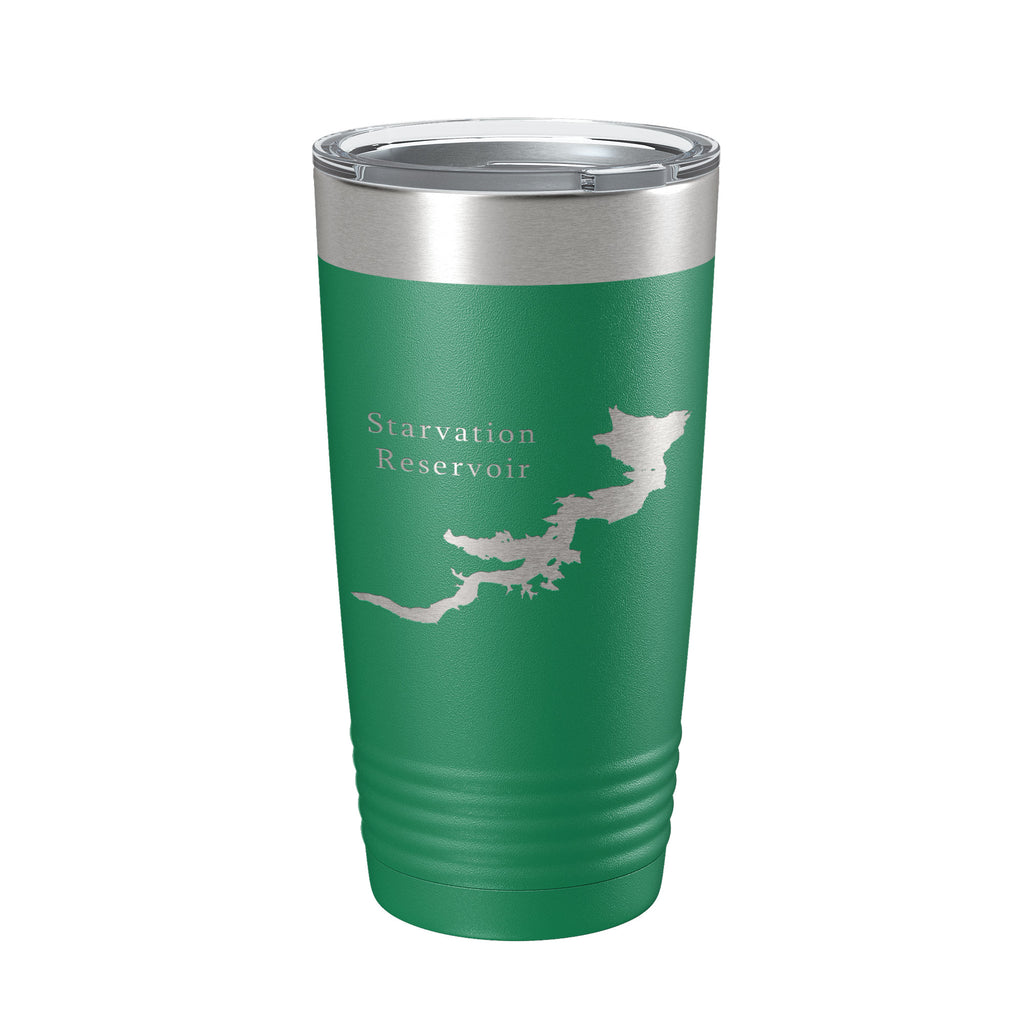 Starvation Reservoir Tumbler Lake Map Travel Mug Insulated Laser Engraved Coffee Cup Utah 20 oz