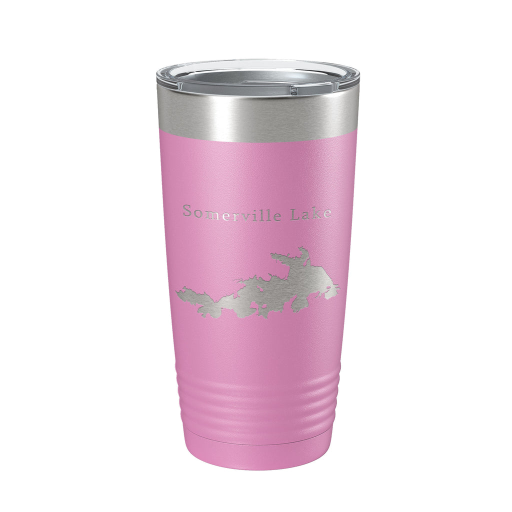 Somerville Lake Map Tumbler Travel Mug Insulated Laser Engraved Coffee Cup Texas 20 oz