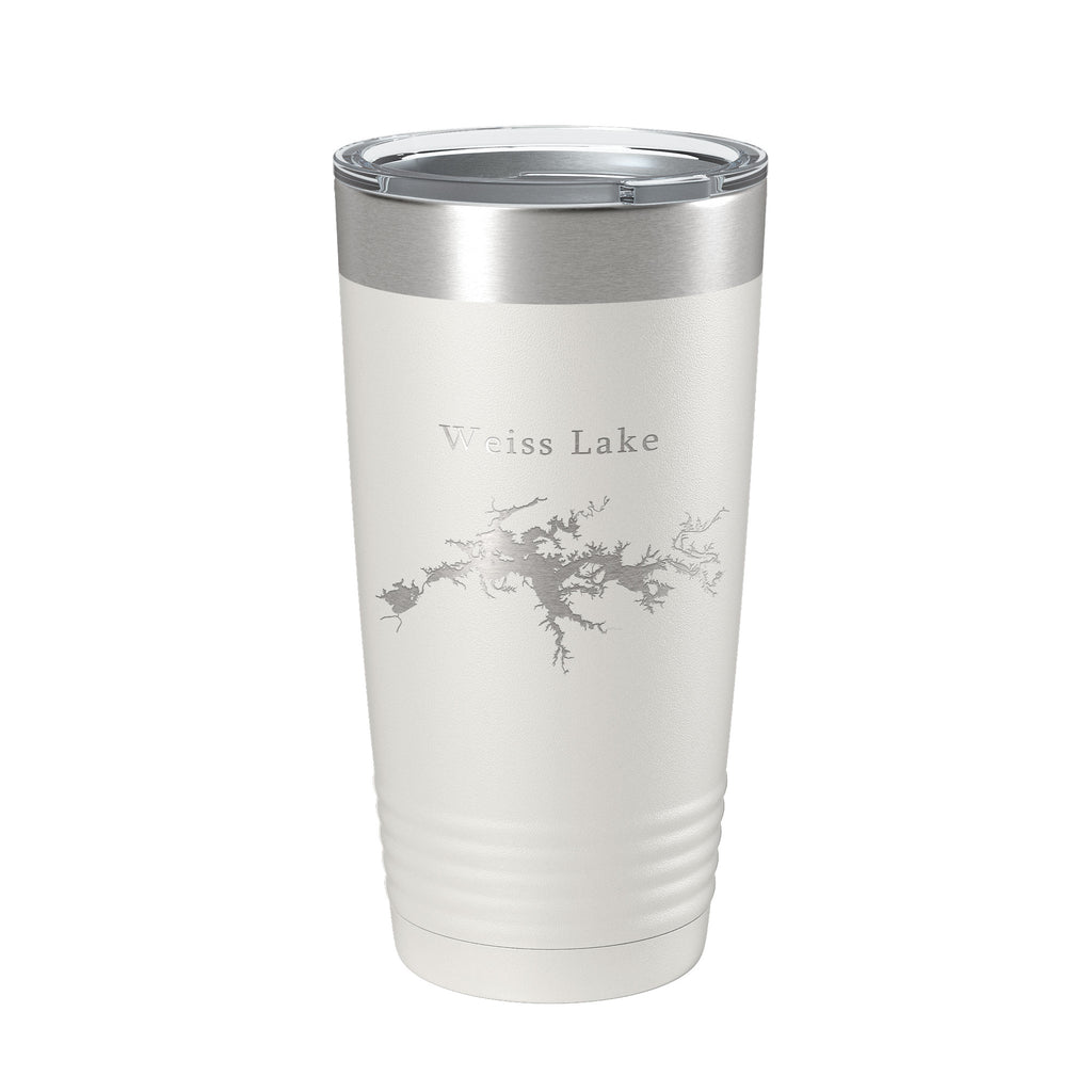 Weiss Lake Map Tumbler Travel Mug Insulated Laser Engraved Coffee Cup Alabama 20 oz