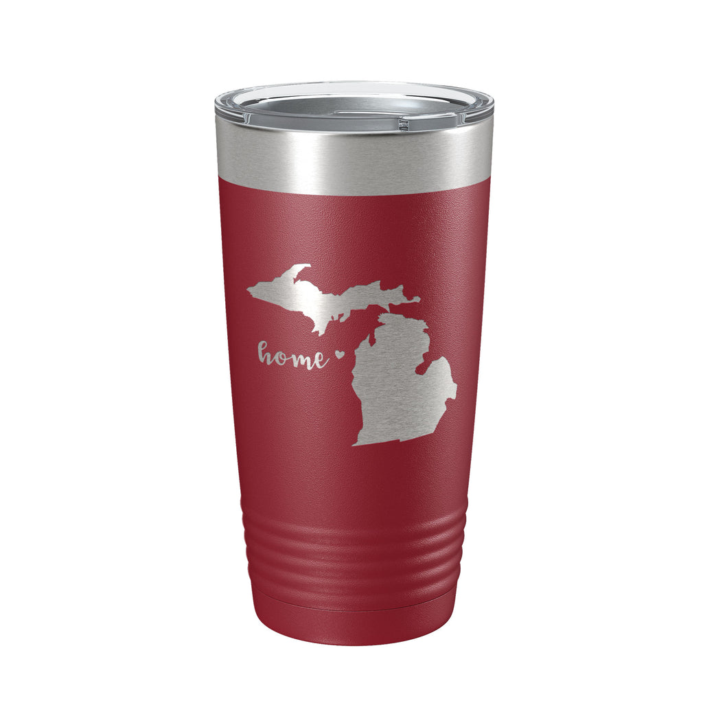 Michigan Tumbler Home State Travel Mug Insulated Laser Engraved Map Coffee Cup 20 oz