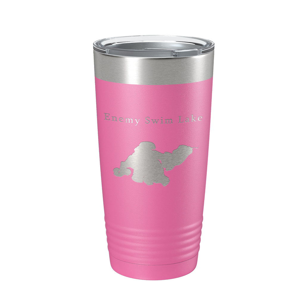 Enemy Swim Lake Map Tumbler Travel Mug Insulated Laser Engraved Coffee Cup South Dakota 20 oz