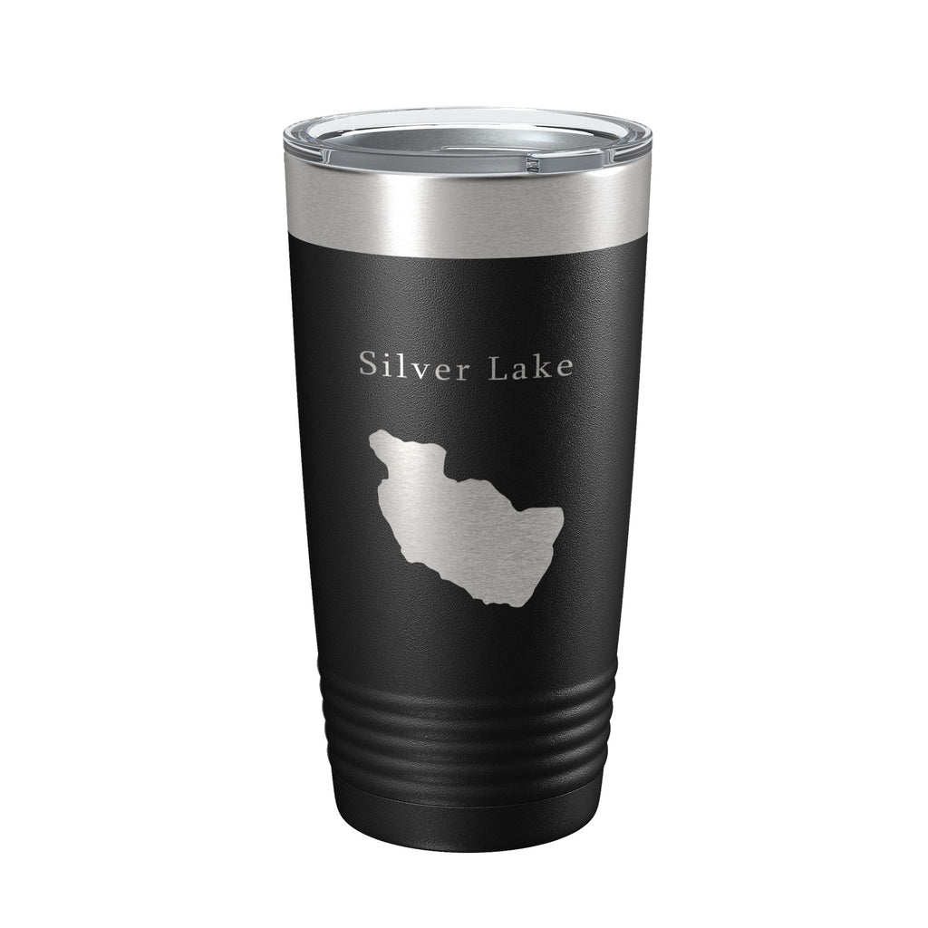 Silver Lake Map Tumbler Travel Mug Insulated Laser Engraved Coffee Cup Maine 20 oz