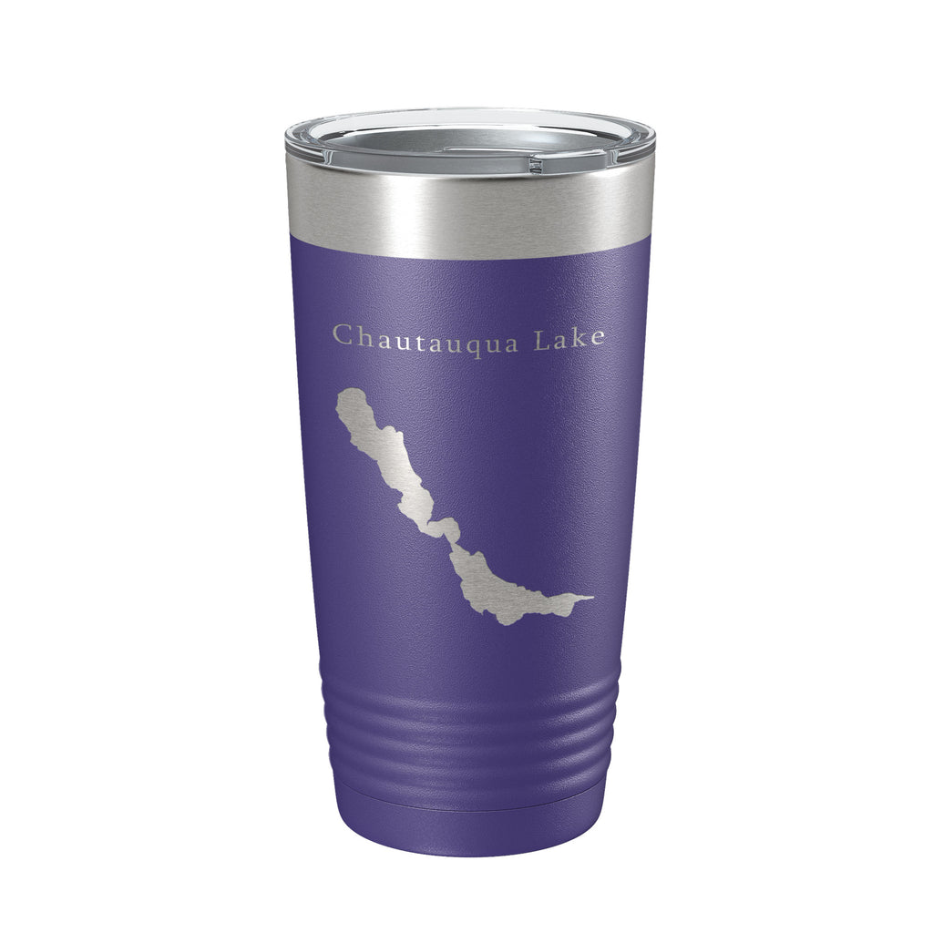 Chautauqua Lake Map Tumbler Travel Mug Insulated Laser Engraved Coffee Cup New York 20 oz