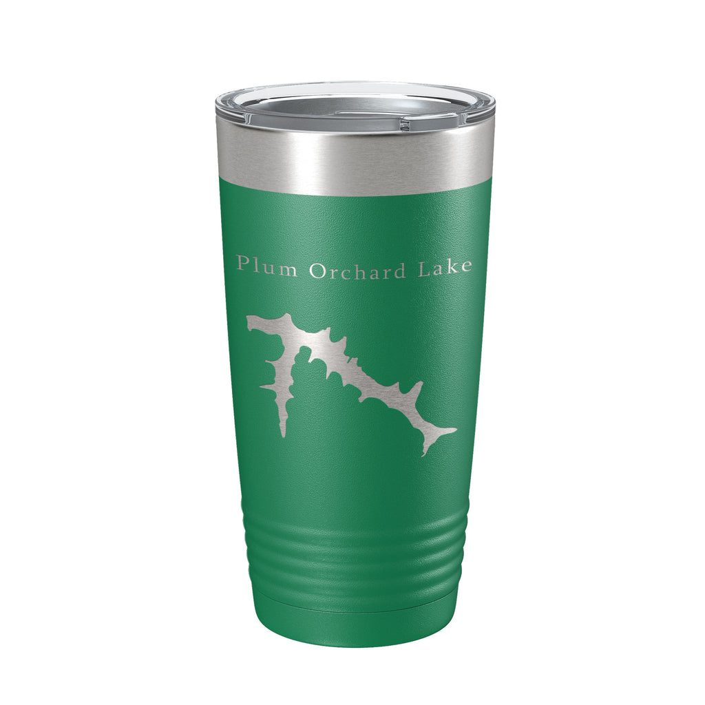 Plum Orchard Lake Map Tumbler Travel Mug Insulated Laser Engraved Coffee Cup West Virginia 20 oz