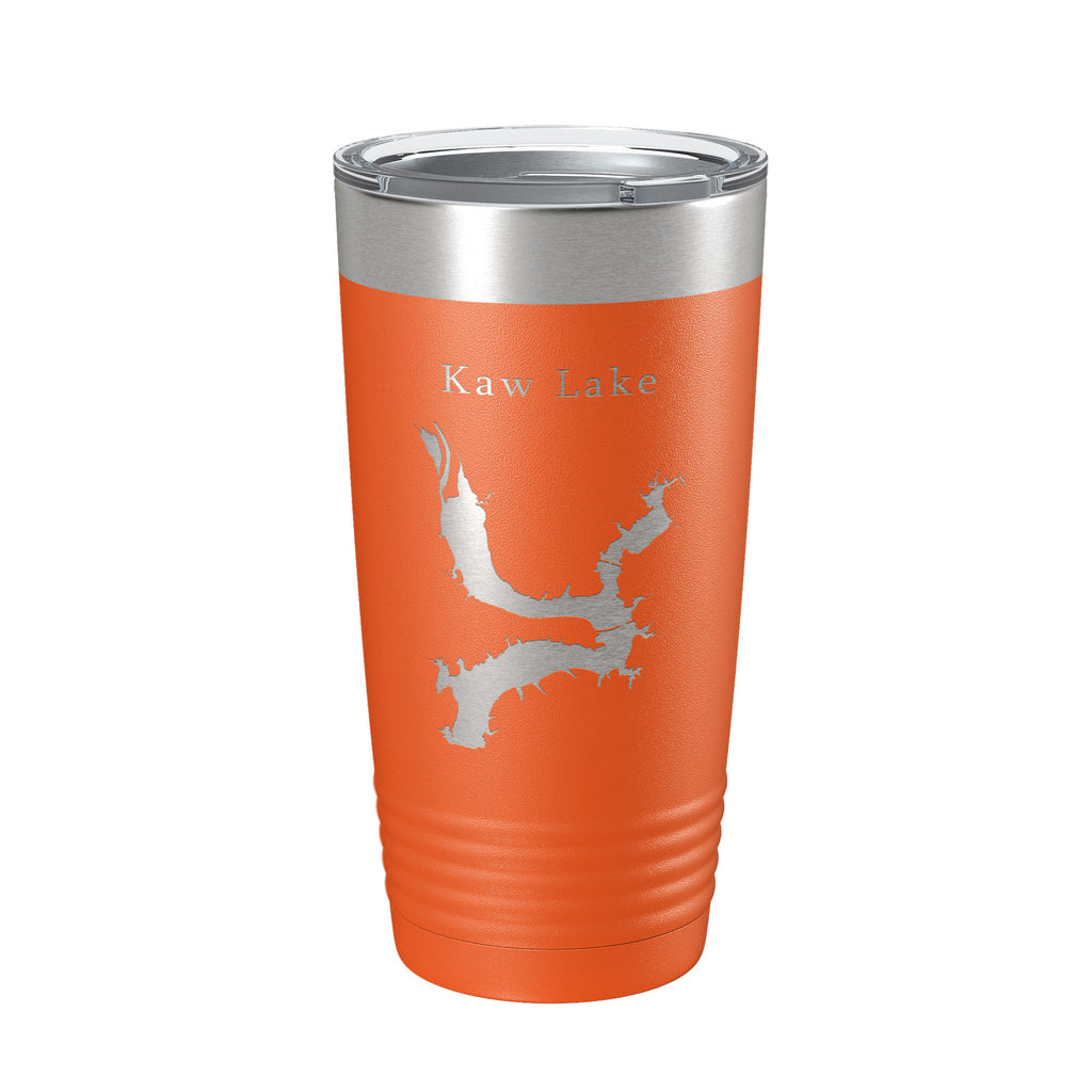 Kaw Lake Map Tumbler Travel Mug Insulated Laser Engraved Coffee Cup Oklahoma 20 oz