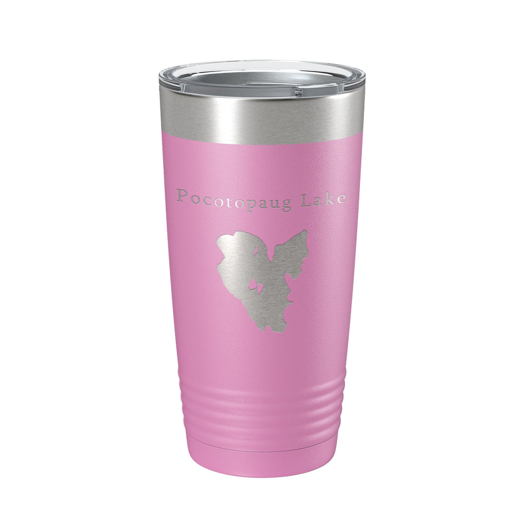 Pocotopaug Lake Map Tumbler Travel Mug Insulated Laser Engraved Coffee Cup Connecticut 20 oz