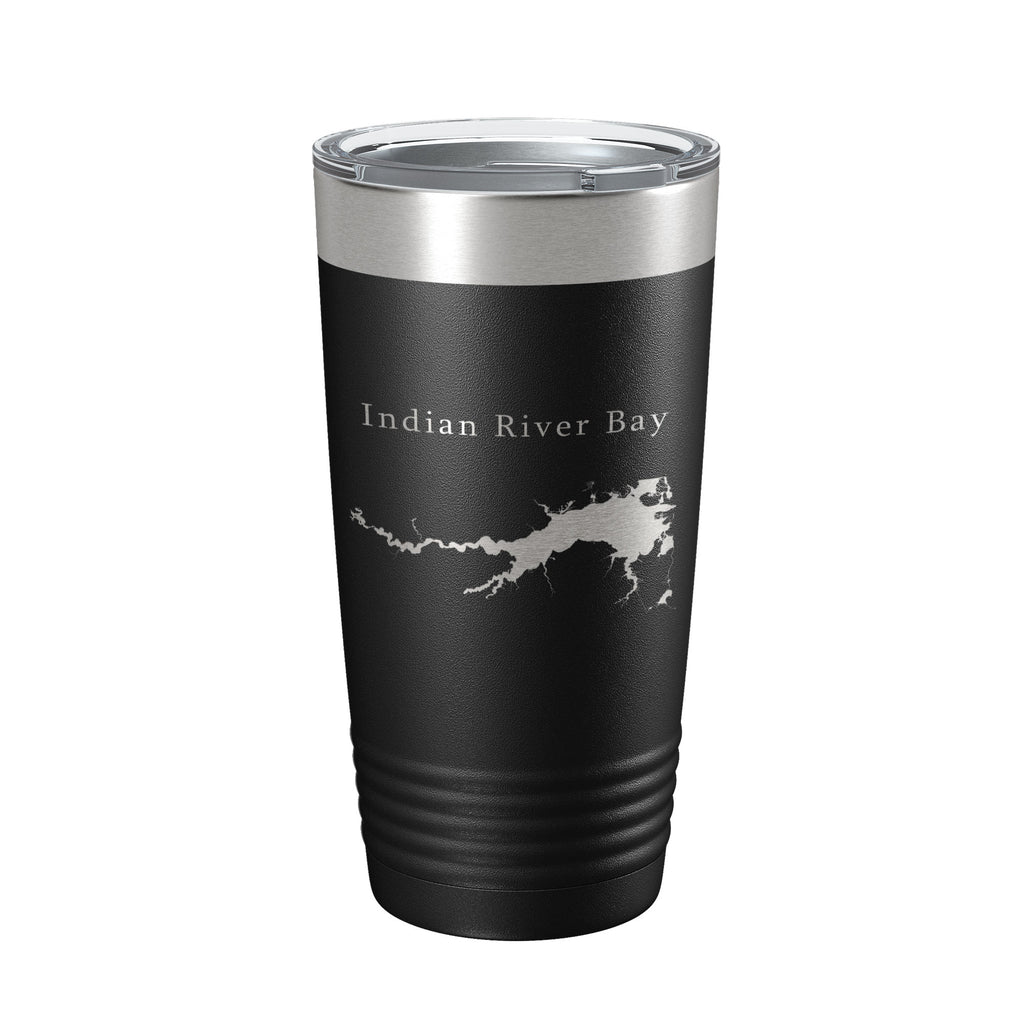 Indian River Bay Tumbler Lake Map Travel Mug Insulated Laser Engraved Coffee Cup Delaware 20 oz