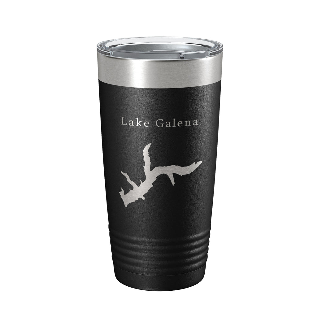 Lake Galena Map Tumbler Travel Mug Insulated Laser Engraved Coffee Cup Illinois 20 oz