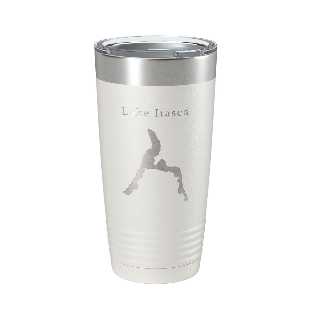 Lake Itasca Map Tumbler Travel Mug Insulated Laser Engraved Coffee Cup Minnesota 20 oz