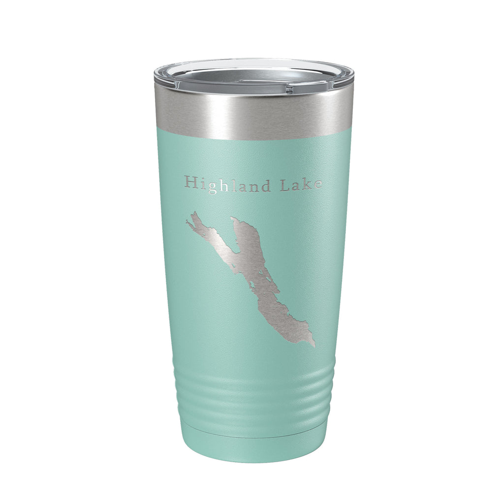 Highland Lake Bridgton Map Tumbler Travel Mug Insulated Laser Engraved Coffee Cup Maine 20 oz