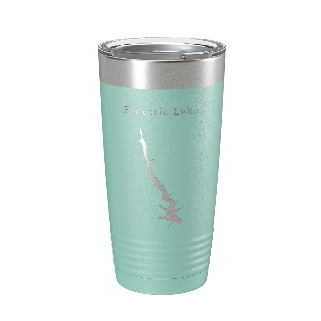 Electric Lake Map Tumbler Travel Mug Insulated Laser Engraved Coffee Cup Utah 20 oz