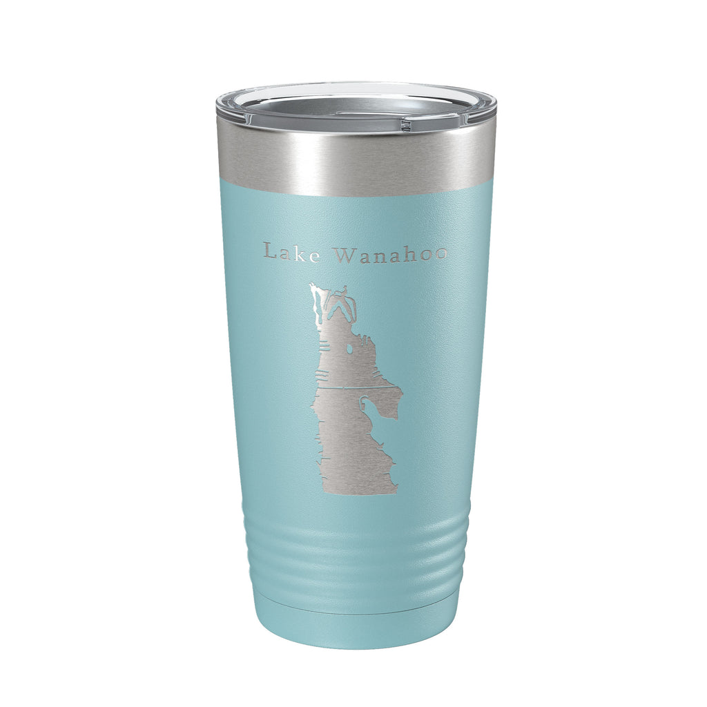 Lake Wanahoo Map Tumbler Travel Mug Insulated Laser Engraved Coffee Cup Nebraska 20 oz