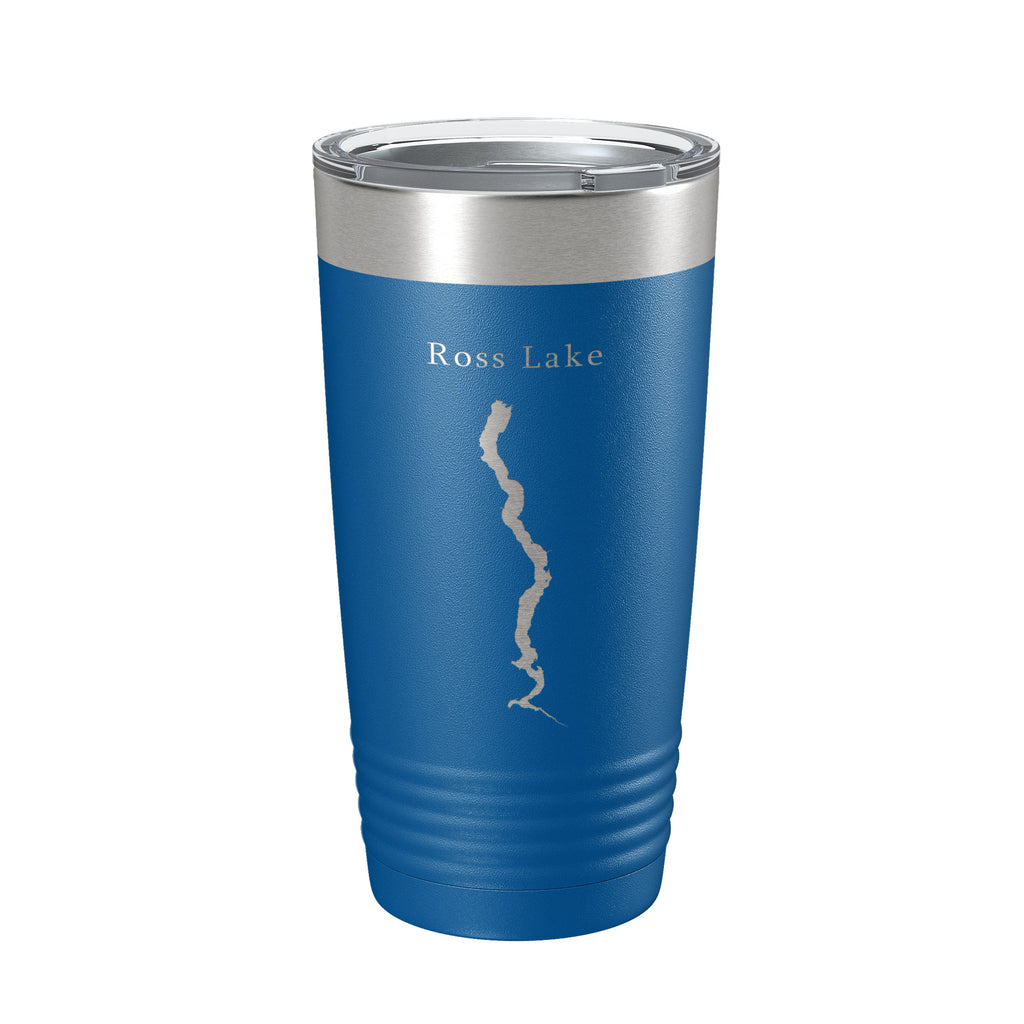 Ross Lake Map Tumbler Travel Mug Insulated Laser Engraved Coffee Cup Washington 20 oz